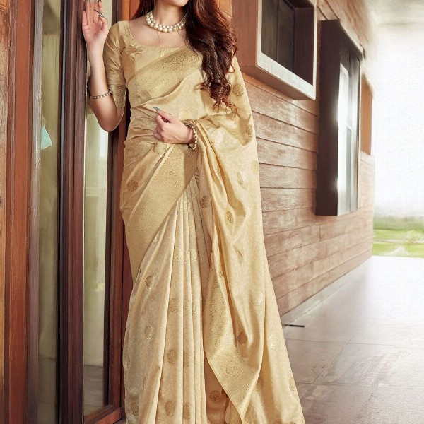 all about you Woven Design Zari Pure Silk Kanjeevaram Saree