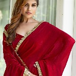 Mitera Satin Embellished Detail Saree with Blouse Piece