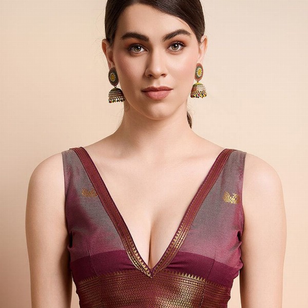 SGF11 Ethnic Motifs Woven Design Zari Kanjeevaram Silk Saree