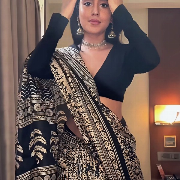 KALINI Kalamkari Printed Block Print Saree