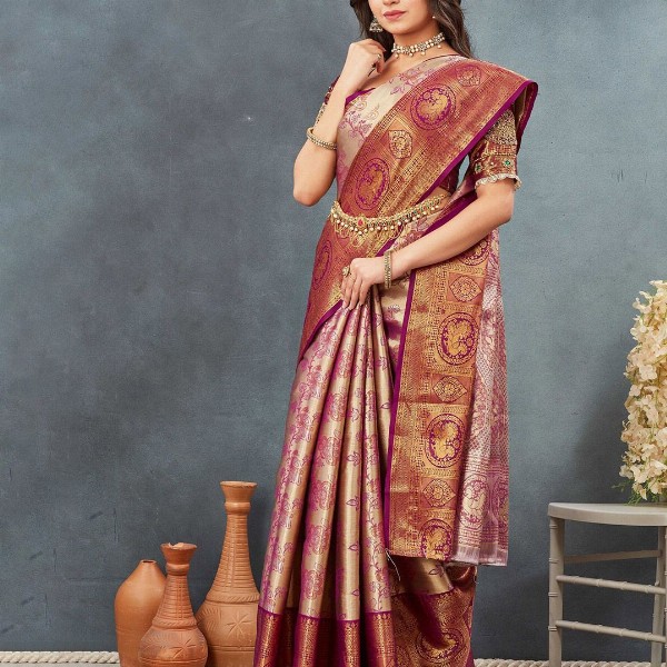 Tankori Woven Design Zari Pure Silk Dharmavaram Saree