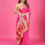 CRAFTYSTYLES Woven Design Zari Pure Chiffon Banarasi Saree