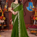 DHARMEE Sequinned Embellished Border Saree