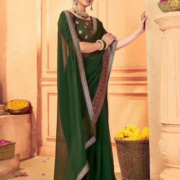 Mitera Pure Georgette Saree With Blouse Piece