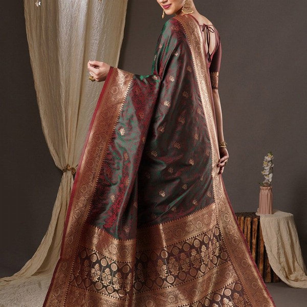 Anouk Woven Design Zari Banarasi Saree