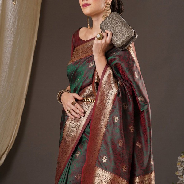 Anouk Woven Design Zari Banarasi Saree