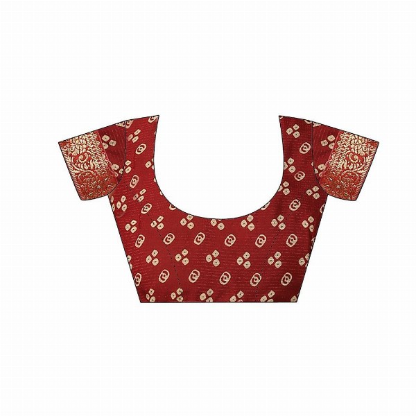 KALINI Bandhani Print Zari Pure Georgette Bandhani Saree