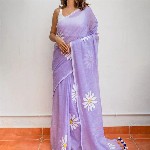 VILLAGIUS Floral Printed Pure Cotton Saree