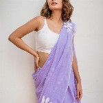 VILLAGIUS Floral Printed Pure Cotton Saree