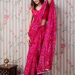 Ode by House of Pataudi Bandhani Gotta Patti Ready to Wear Saree