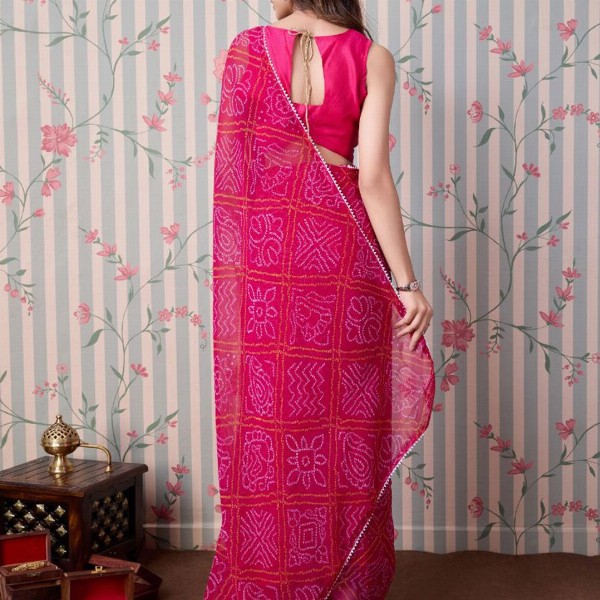 Ode by House of Pataudi Bandhani Gotta Patti Ready to Wear Saree