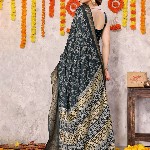 KALINI Floral Printed Zari Saree