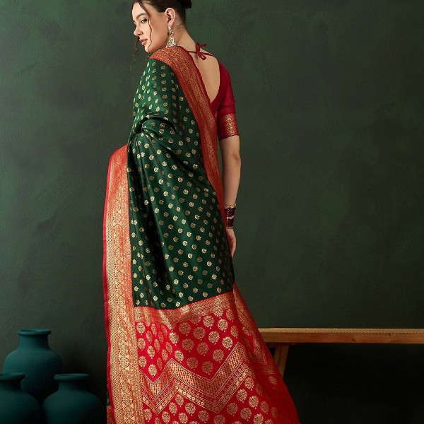 Sangria Woven Design Saree With Blouse Piece