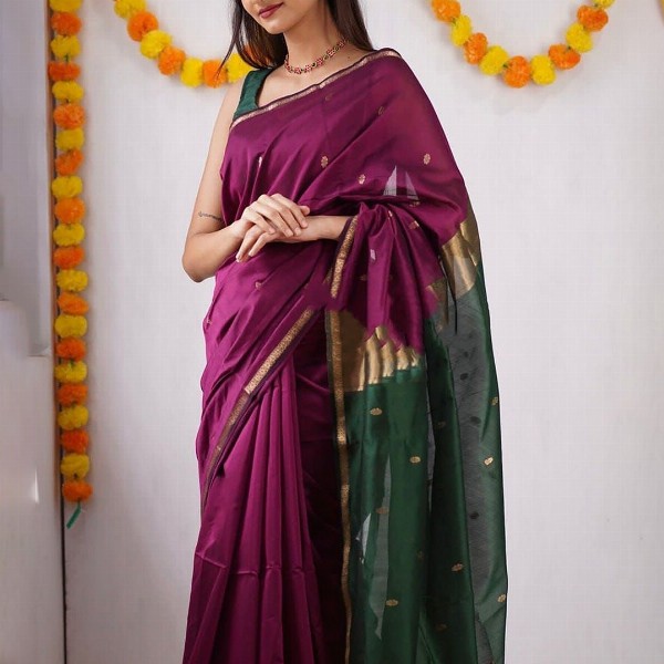 KALINI Silk Blend Kanjeevaram Saree