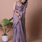 Anneca Women Solid Pure Chiffon Saree
