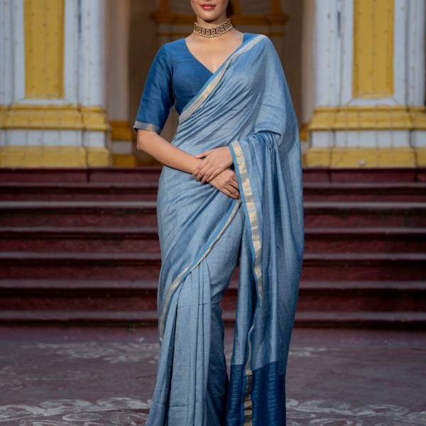 Suta Solid Woven Design Zari Saree