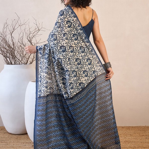 KALINI Ethnic Motifs Ready to Wear Dabu Saree