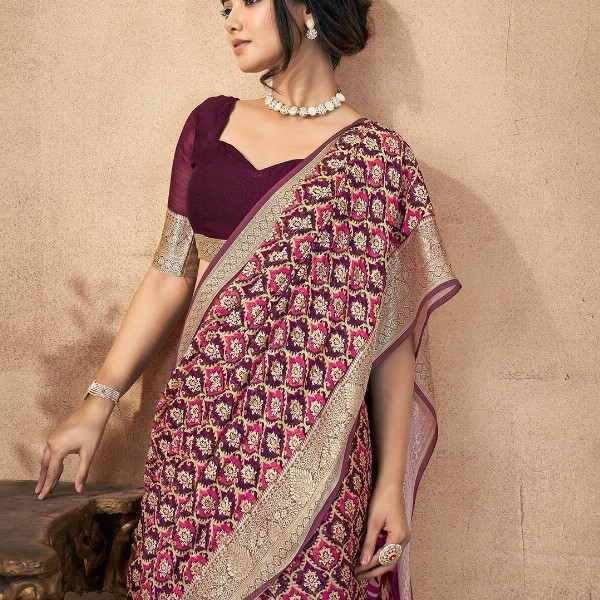 all about you Floral Pure Chiffon Saree