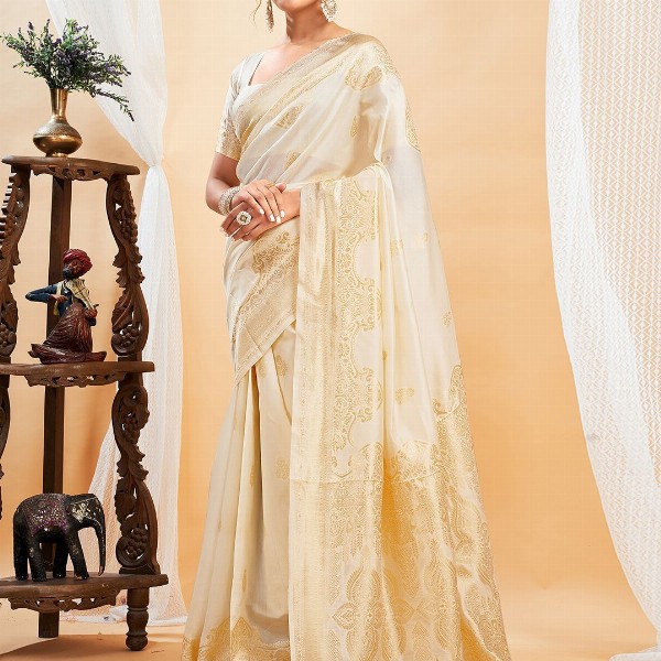 KALINI Woven Design Banarasi Saree With Blouse Piece