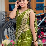 KALINI Polka Dots Woven Design Zari Saree