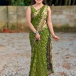 KALINI Polka Dots Woven Design Zari Saree