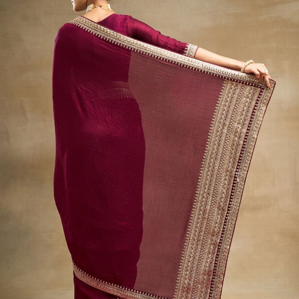 kasee Embroidered Pure Silk Saree