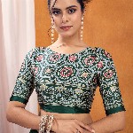 Mitera modal Ajrak Block Satin SareeWith Blouse Piece