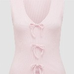 Forever New Women Vertical Stripes Striped Bow Tank Top