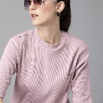 The Roadster Lifestyle Co Mauve Ribbed Top