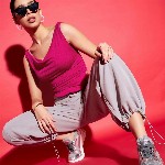 Uptownie Lite Maroon One Shoulder Crop Top