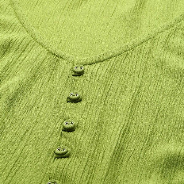 DressBerry Green Crochet Detail Bell Sleeve Regular Top