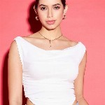 Uptownie Lite White Cowl Neck Crop Top