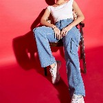 Uptownie Lite White Cowl Neck Crop Top