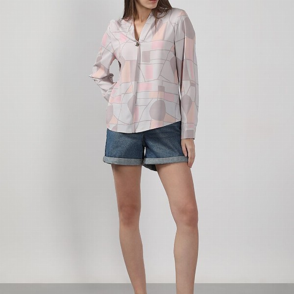 Vero Moda Women Abstract Printed V-Neck Top