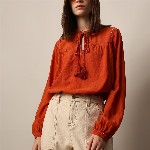 ONLY Tie-Up Neck Bohemian Blouson Top