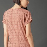 Roadster Women Beige Printed Pure Cotton Top with Tie-up Detail