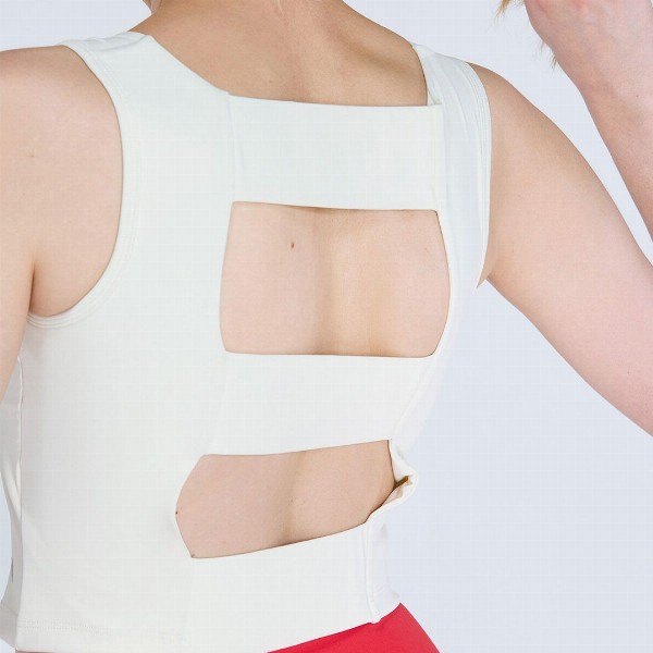 CAVA Ivory Striped Back Crop Tank