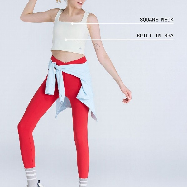 CAVA Ivory Striped Back Crop Tank