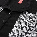 Cottinfab Geometric Print Layered Crepe Shirt Style Longline Top