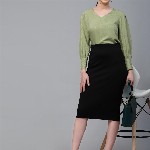 Style Quotient V-Neck Cuffed Sleeve Top