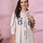 Nayam By Lakshita Floral Embroidered Puff Sleeves Top
