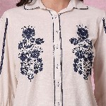 Nayam By Lakshita Floral Embroidered Puff Sleeves Top