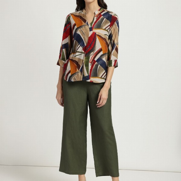 FableStreet Women Red Abstract Printed Top