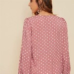 Stylecast X Slyck Polka Dot Printed Puff Sleeve Top