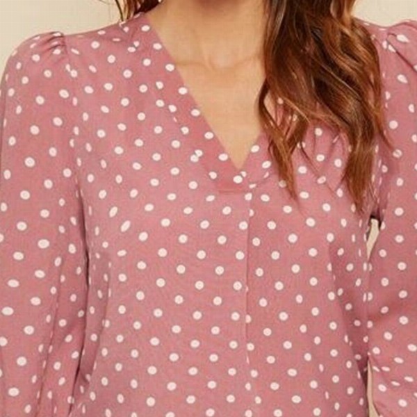 Stylecast X Slyck Polka Dot Printed Puff Sleeve Top
