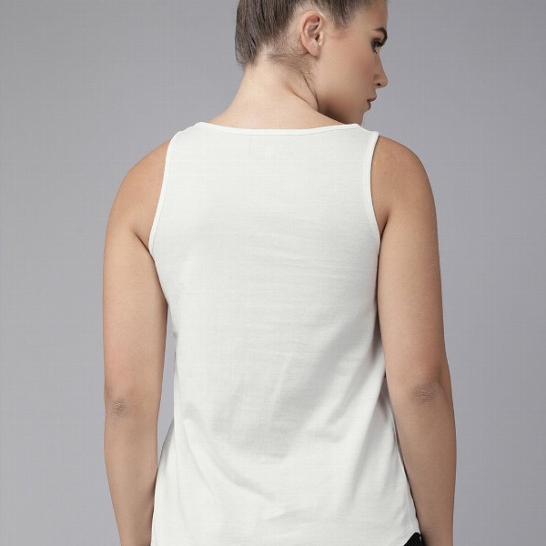 Roadster White  Yellow Striped Tank Top