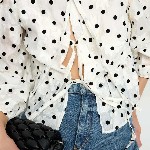 Marks & Spencer Polka Dot Printed Puff Sleeve Top