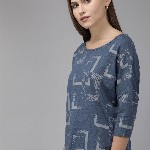 Roadster Women Blue Geometric Printed Top