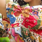 Rain & Rainbow Floral Printed Bell Sleeve Cotton Empire Top