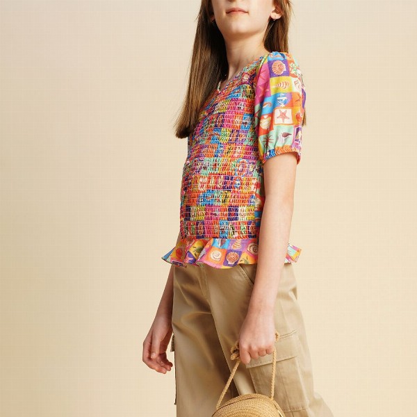 Vero Moda Print Puff Sleeve Top